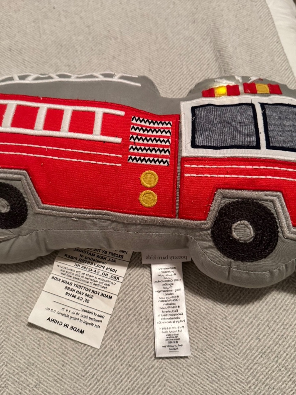 Pottery Barn Kids Firetruck Pillow